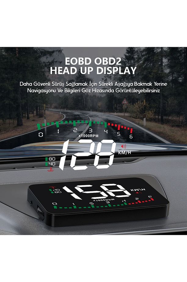 G10 Otomatik Hud Ekran Araba Projektör Alarmı Hız Göstergesi - 3
