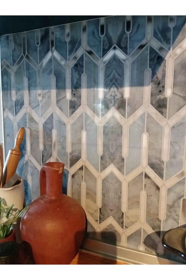 Mutfak Tezgah Arası Kendinden Yapışkanlı Folyo Kaplama Mavi 60cmx100cm - 4