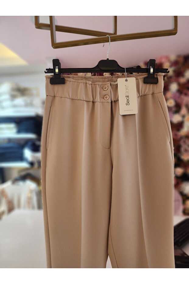 Seçil krem günlük pantolon - 3