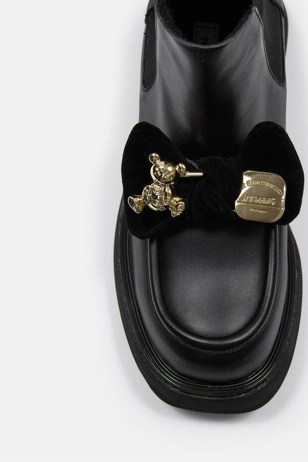 Teddy Siyah Hakiki Deri Kadın Bot - 3