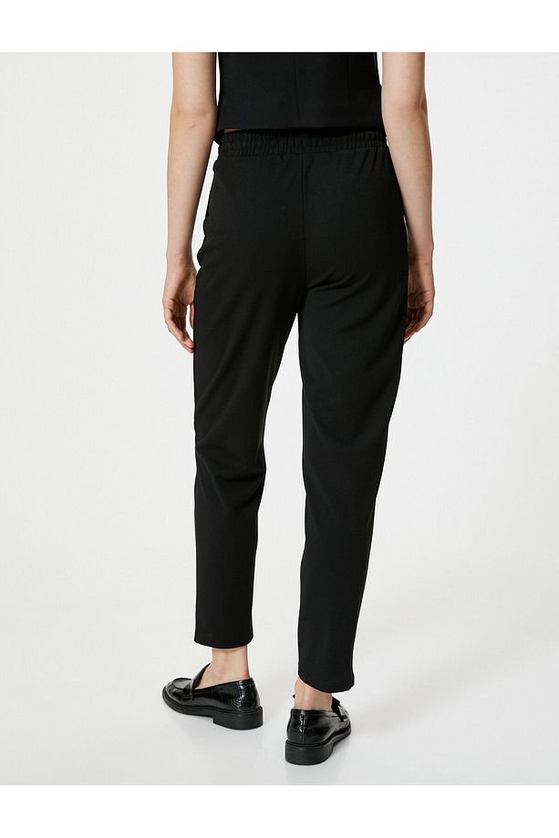 Jogger Pantolon Beli Bağcıklı Cepli Nervürlü - 4
