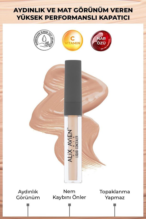 Likit Göz Altı Kapatıcısı - Orta Ten Soğuk Cilt Alt Tonu - Liquid Concealer 105 Cool Rose - 1