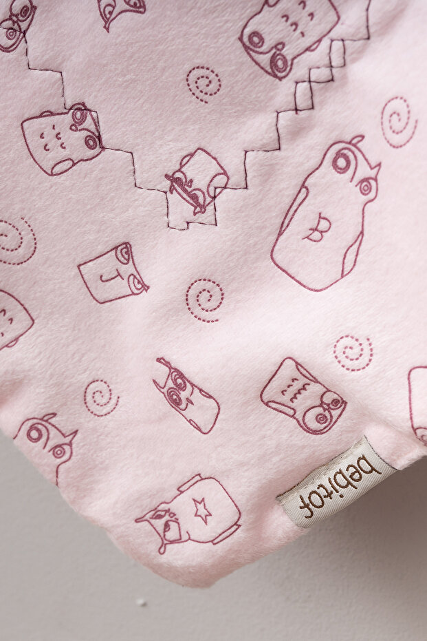 بطانية قطيفة بطبقة مزدوجة بنمط البومة اللطيفة - 2