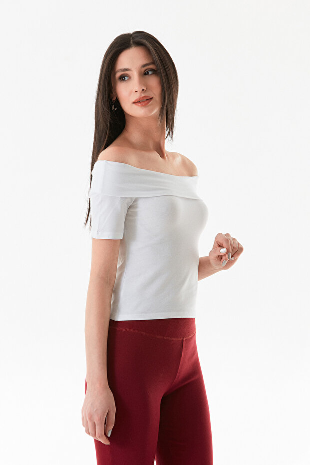 Basic Madonna Yaka Bluz - 5