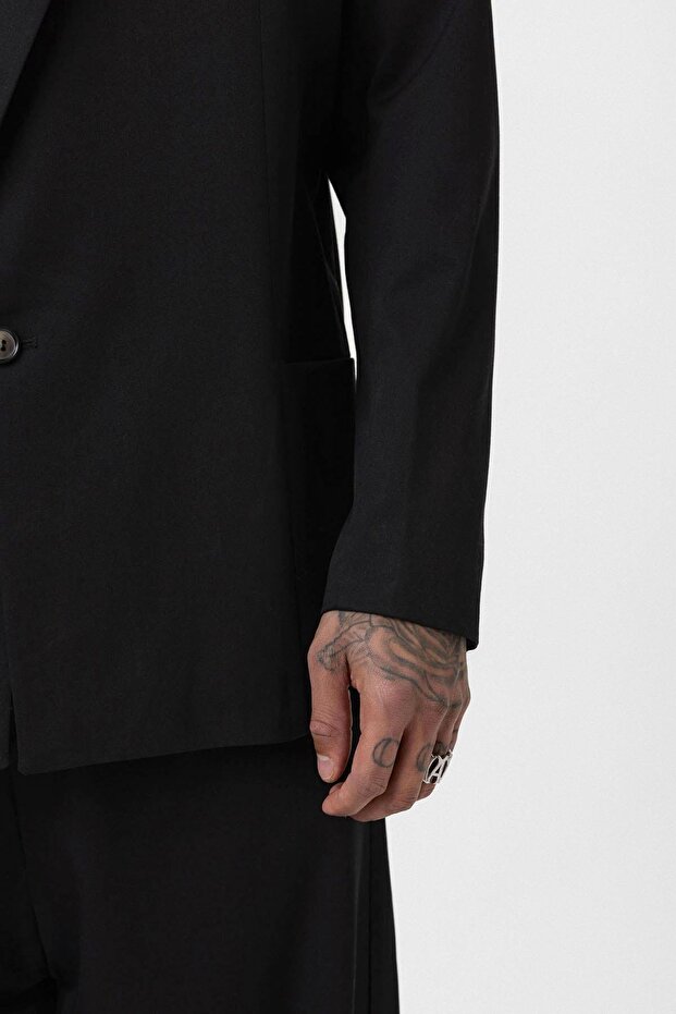 Oversize Blazer Ceket Siyah - 7