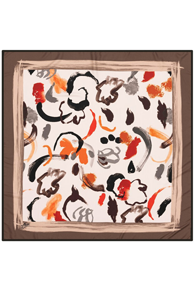 90X90 Aker Polyester Tivil Eşarp - 1