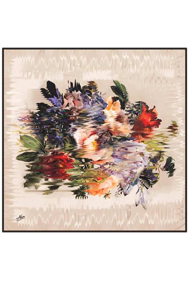 90X90 Aker Polyester Tivil Eşarp - 1