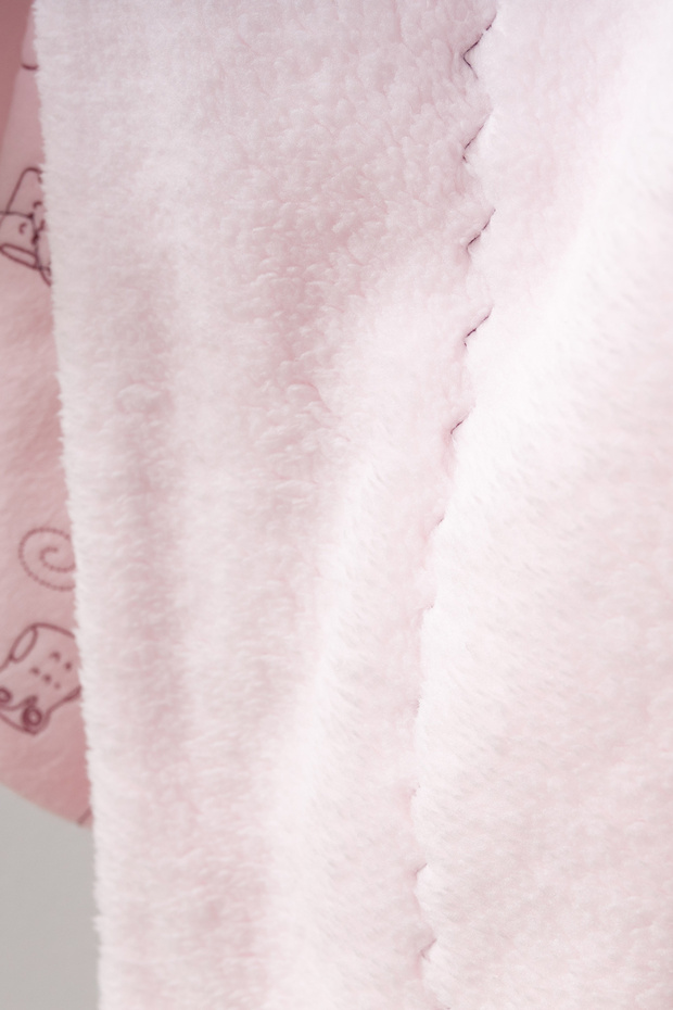 بطانية قطيفة بطبقة مزدوجة بنمط البومة اللطيفة - 4