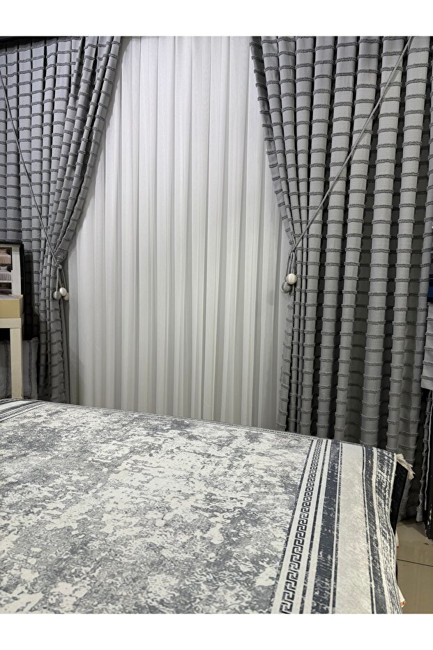 Fon perde açık gri - 5