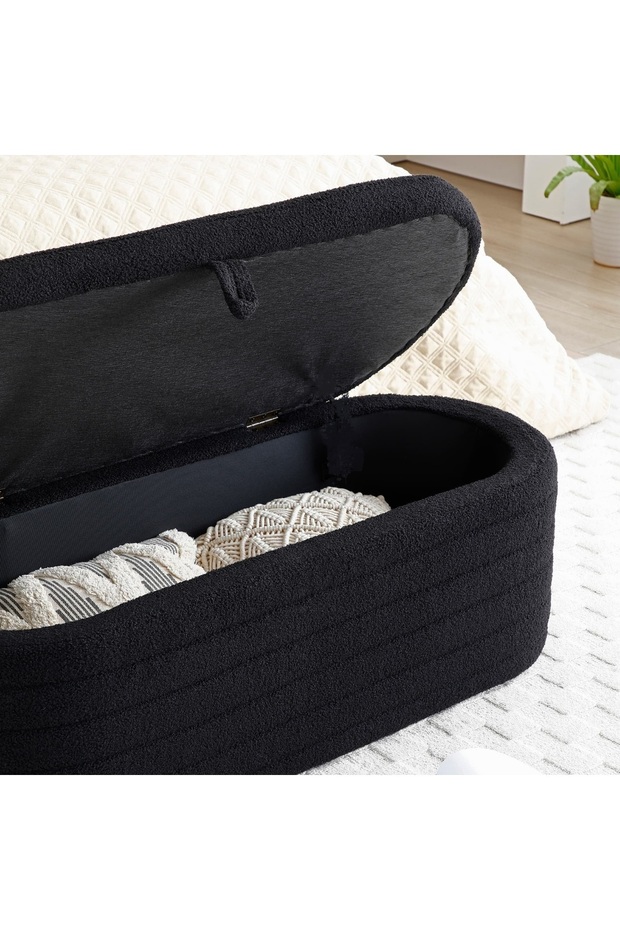 Sidney Siyah Sandıklı Xlarge Puf Bench - 1