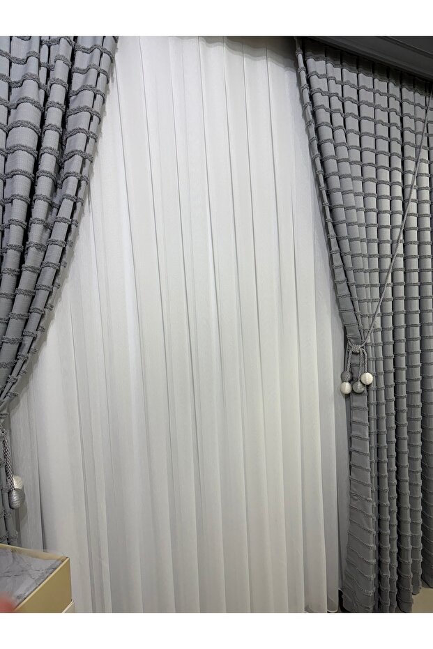 Fon perde açık gri - 2