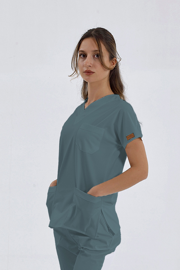 Unisex Goblin Blue Surgical Jersey - Lycra Single Top, Scruble Flex