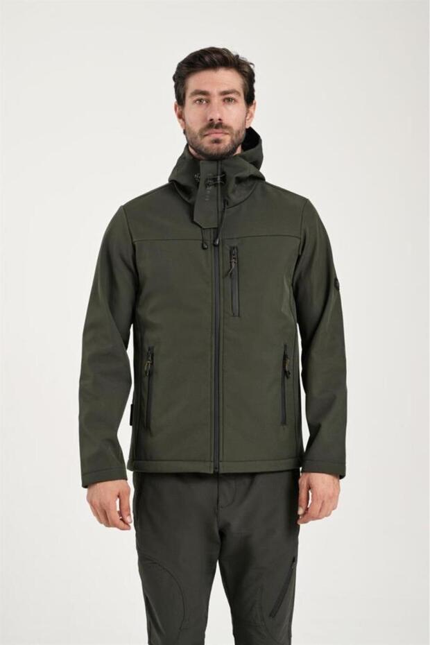 2311100 Men's Khaki Rain Windproof Softshell Coat