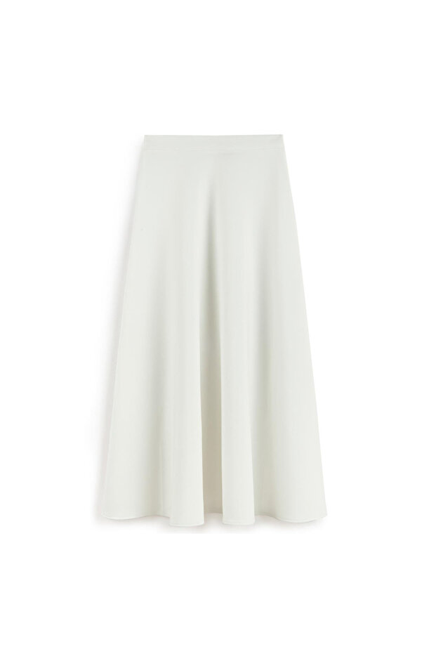 Women's Puff Scuba White Hijab Flared Skirt