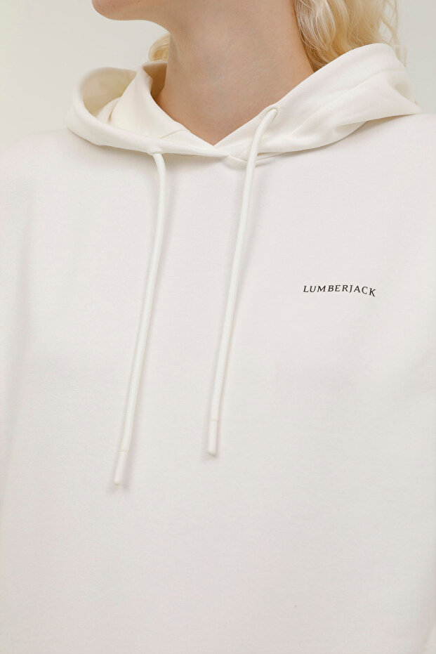 W-sn80 Basic Kapşonlu 2'li Ekru Kadın Sweat - 4