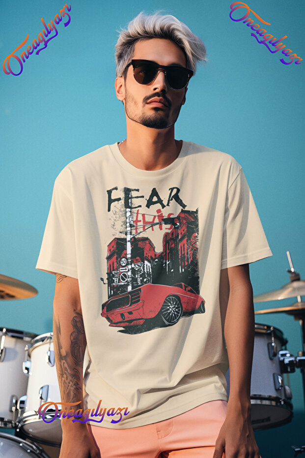Fear Printed Oversize T-Shirt