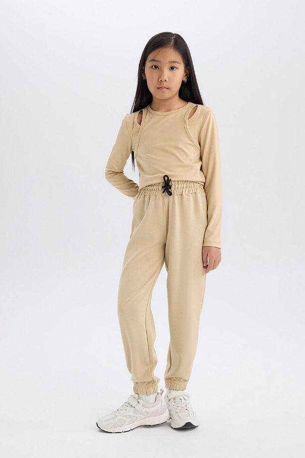 Kız Çocuk Beli Lastikli Cepli Jogger Eşofman Altı D9622A825SM - 3
