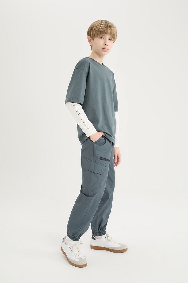 Erkek Çocuk Lastikli Paça Cepli Paraşüt Pantolon D8526a825sp - 1