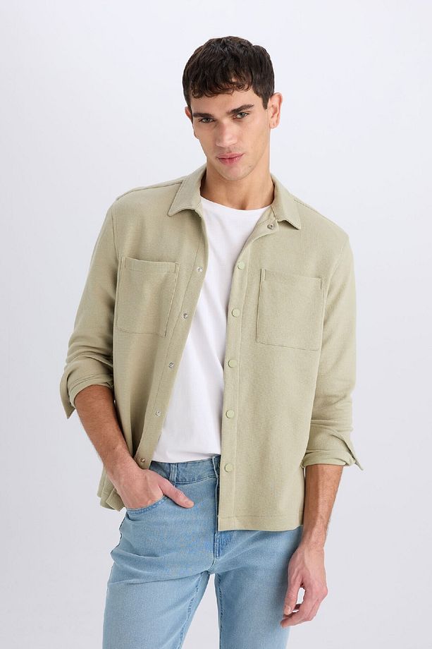 Regular Fit Uzun Kollu Çıtçıtlı Gömlek Ceket D8876ax25sp - 4