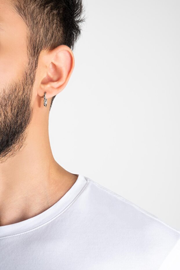 Phantom Gümüş Erkek Küpe - 2