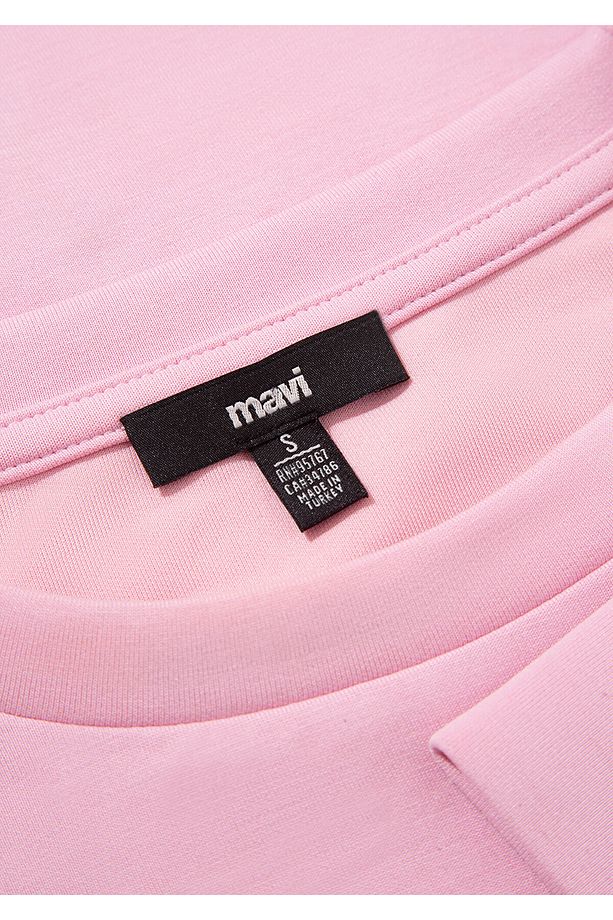 Lux Touch Tencel Tm Bisiklet Yaka Pembe Modal Sweatshirt 168837-71117 - 6