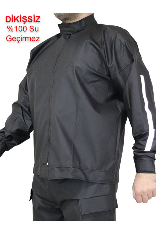 Special Design Seamless Waterproof Pocket Biker Raincoat Overalls Suit Spartan