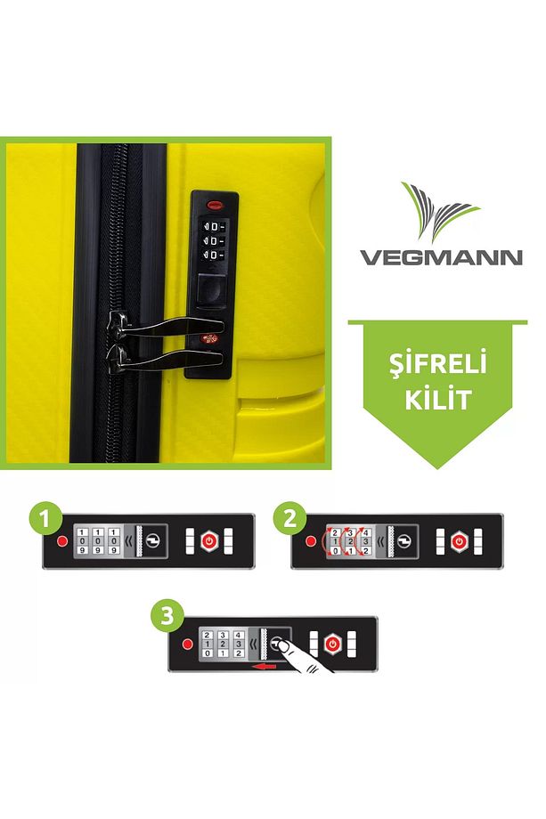 Polipropilen (PP) Atlas Sarı Kabin Boy Valiz - 4