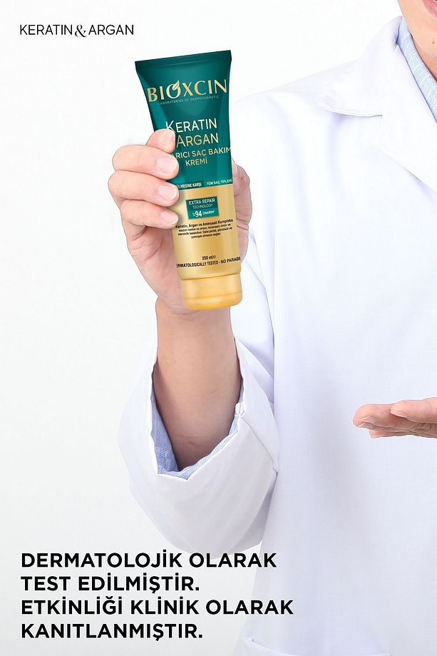 Keratin & Argan Onarıcı Saç Bakım Kremi 250 ml - Yıpranmış Ve Hassas Saçlar - 4