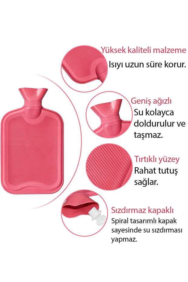 Sıcak Su Torbası Polar Kılıflı 1 Adet Yıkanabilir Boğaz Boyun Baş Isıtıcı Ped Sıcak Su Torbası - 5