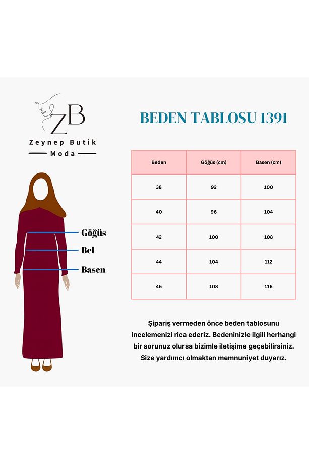 Kışlık Tesettür Elbise 1391 - 2
