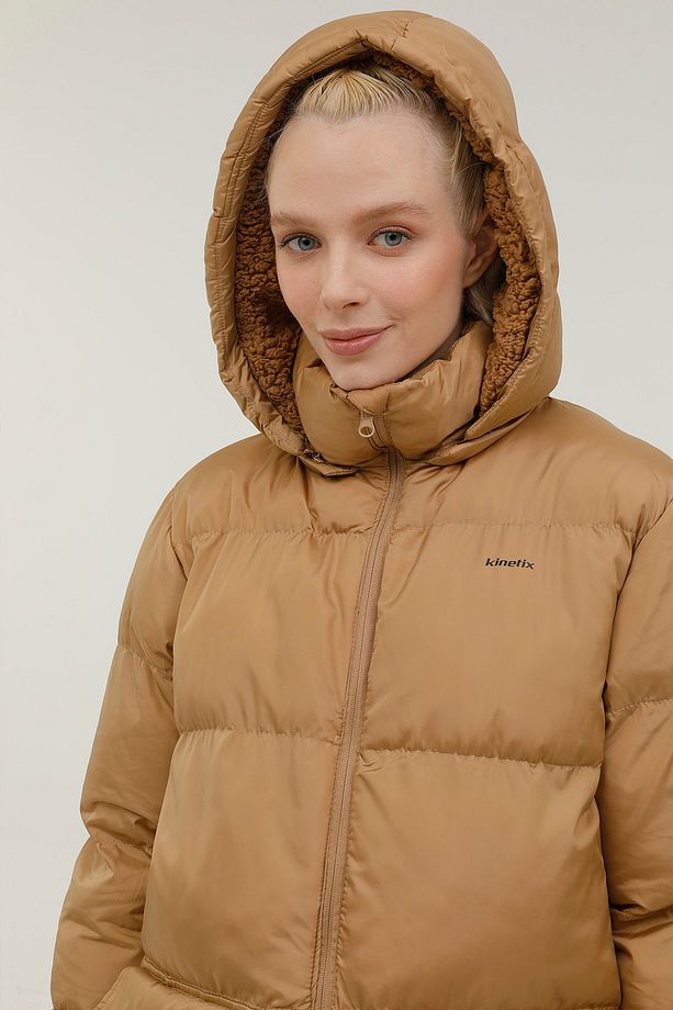 W-bella Coat 2pr Camel Kadın Uzun Kaban - 5