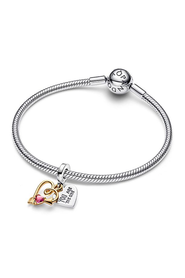 İşleme Yapılabilir Kalp ve Ok Çift Sallantılı Charm - 2