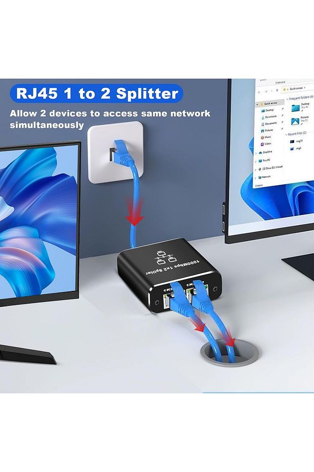 1 Gigabit Ethernet Anahtarı 2 Bağlantı Noktalı 1000Mbps, RJ45 1 ila 2 Ethernet Splitter ZR861 - 4