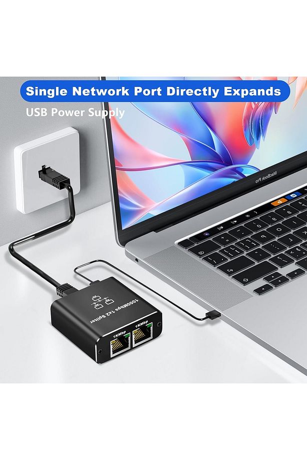 1 Gigabit Ethernet Anahtarı 2 Bağlantı Noktalı 1000Mbps, RJ45 1 ila 2 Ethernet Splitter ZR861 - 2