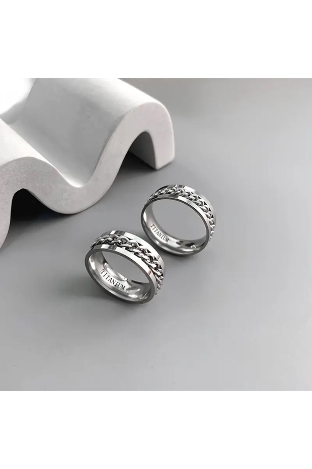 PANASH Erkekler için 8mm Titanyum Çelik Yüzük - 6