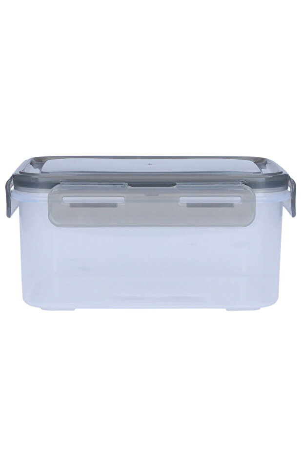 Gray rectangular plastic food container, 1200 ml
