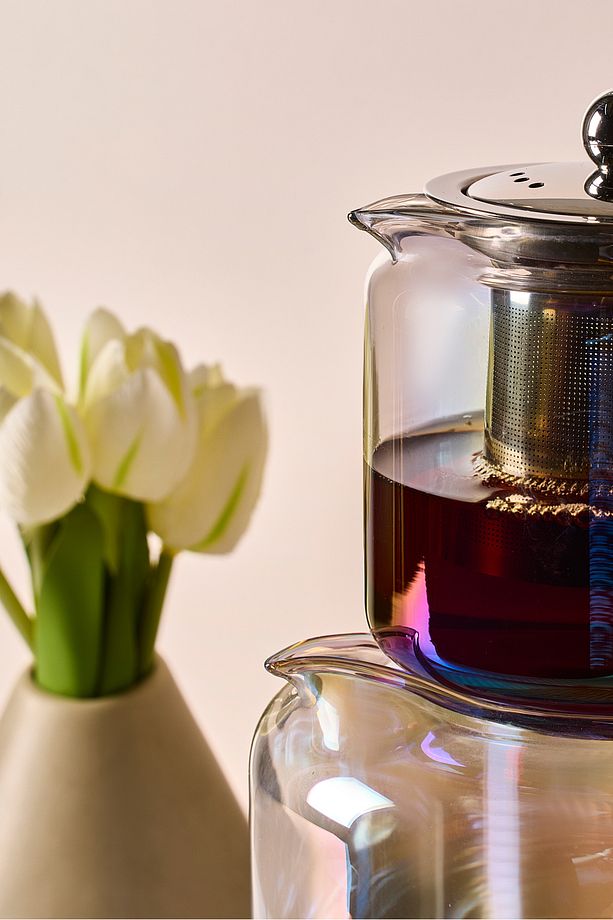Elena Luster Indüksiyon Tabanlı Borosilikat Cam Çaydanlık Takımı 500 ml Demlik 1800 ml Suluk - 4