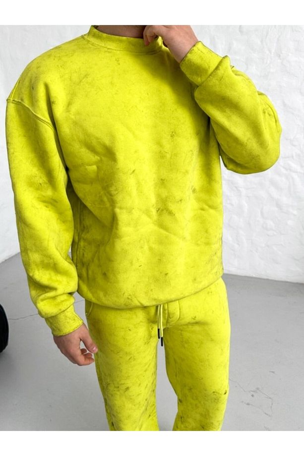 3 İplik Oversize Yıkamalı Bisiklet Yaka Sweatshirt PLZ - 1