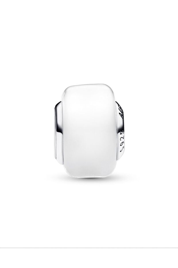 Beyaz Mini Murano Cam Charm - 2