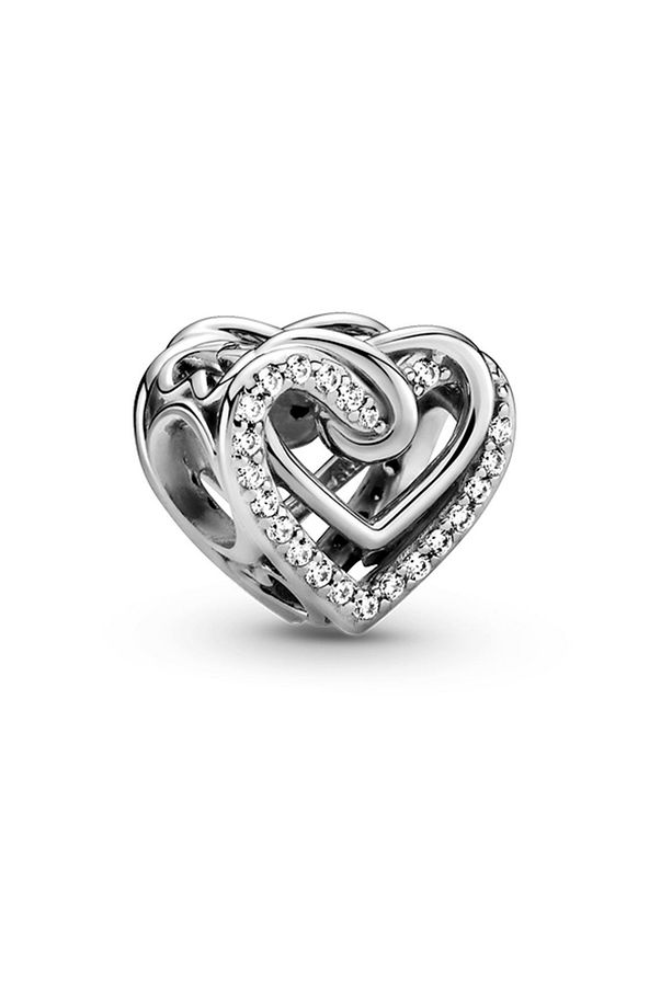Işıltılı Iç Içe Geçmiş Kalpler Charm - 3