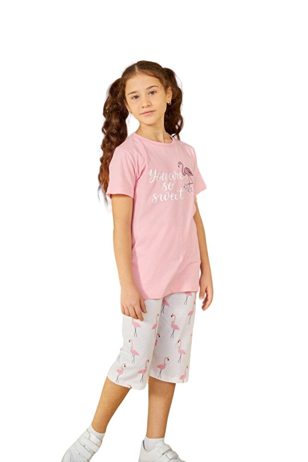 Roza pidžama za devojčice set 801 - 1