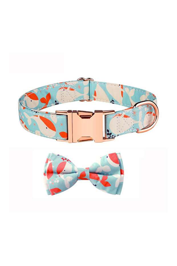 طوق كلب منقوش مع ربطة عنق - 1