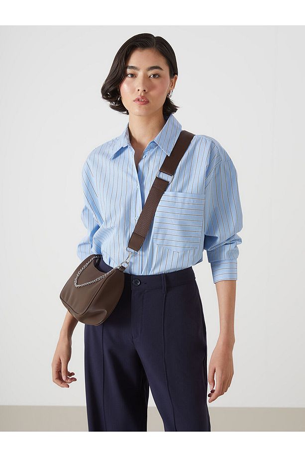LCW ACCESSORIES Kahverengi Zincir Detaylı Kadın El Çantası - 5