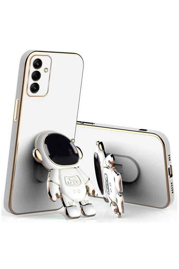 Samsung Galaxy A04S Compatible Case with Stand Astronaut Silicone Case White