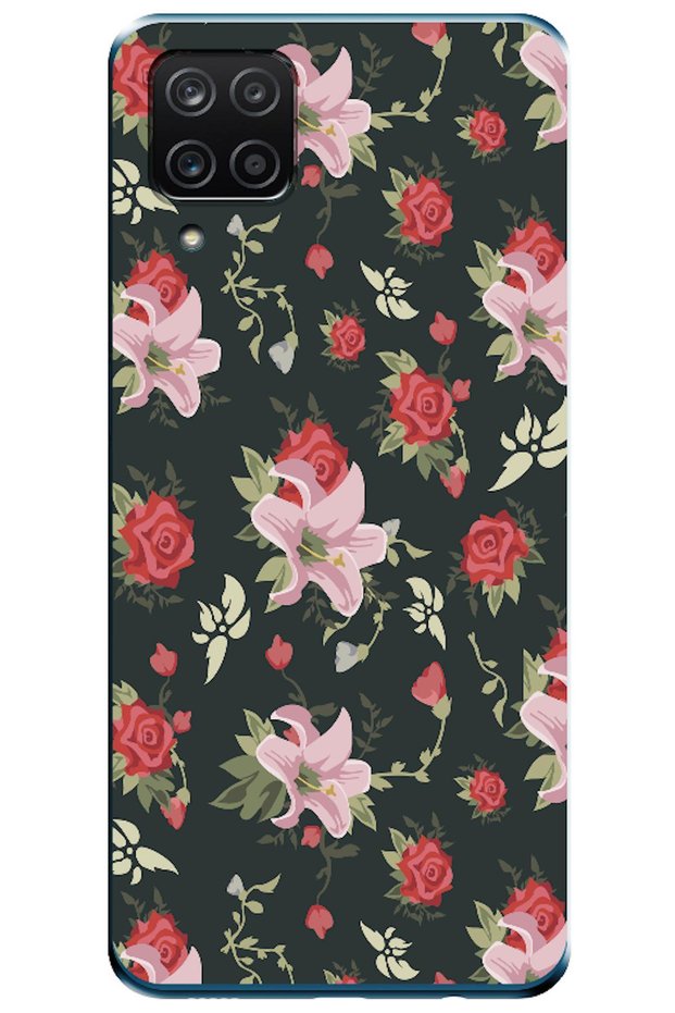 Samsung Galaxy M12 Compatible Case Spring Flowers 1 Silicone Case (Printed)