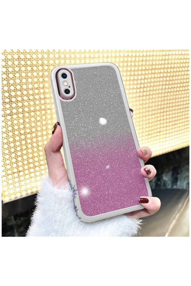 Apple iPhone XS Compatible Case Zebana Sparkle Silicone Case - Lilac with Camera Lens Protection