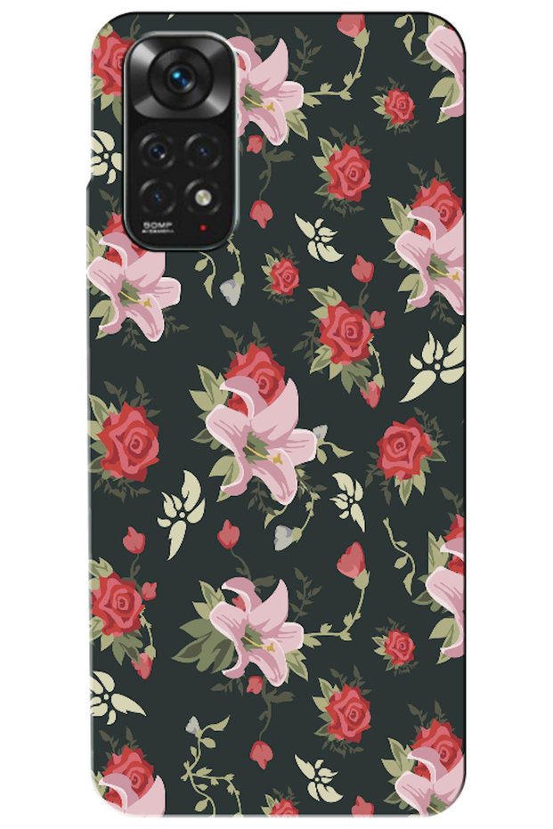 Xiaomi Redmi Note 11 Compatible Case Spring Flowers Printed Silicone Case (Printed)