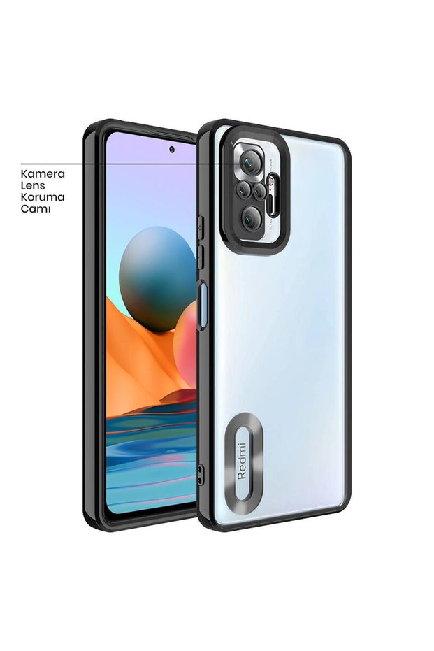 حافظة متوافقة مع هاتف Xiaomi Redmi Note 10 Pro Max مصنوعة من السيليكون اللامع باللون الأسود
