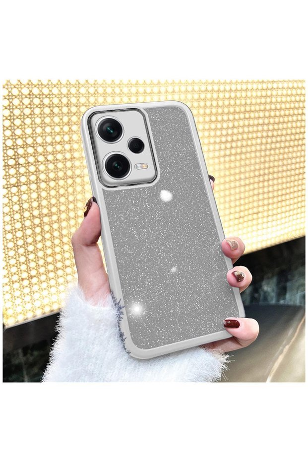 Xiaomi Redmi Note 12 Pro 5g Compatible Case Sparkle Silicone Case - with Camera Lens Protection Gray