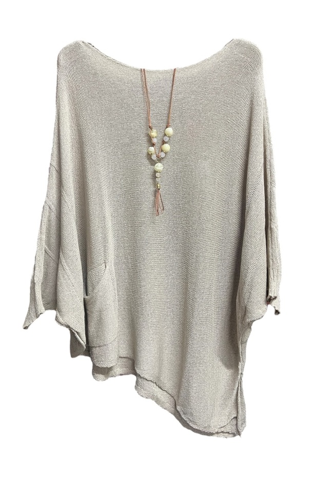 Merserize oversize asimetrik tek cepli triko - 1